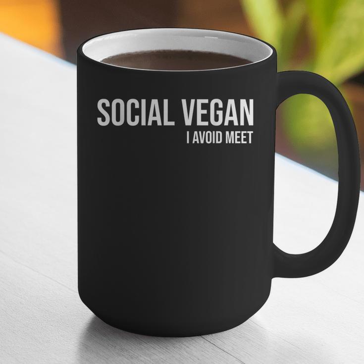Social Vegan i Avoid Meet Introvert Sarcasm Gift Graphic Print Coffee Mug Social Vegan i Avoid Meet Introvert Sarcasm Gift Graphic Print Coffee Mug
