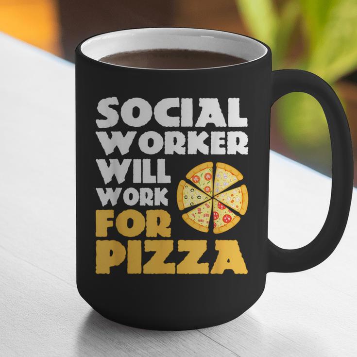 Social Worker Will Work For Pizza Graduation Graphic Print Coffee Mug
