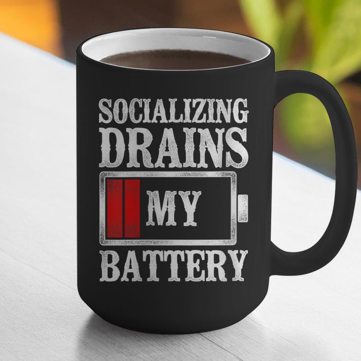 Socializing Drains My Battery Introvert Graphic Print Coffee Mug