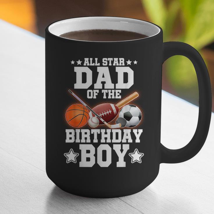 All Star Dad Of The Birthday Boy Basketball Soccer Sport Graphic Print Coffee Mug