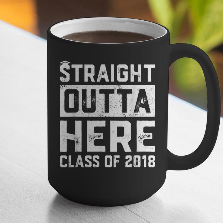 Straight Outta Here Class Of 2018 Senior Graduation Graphic Print Coffee Mug
