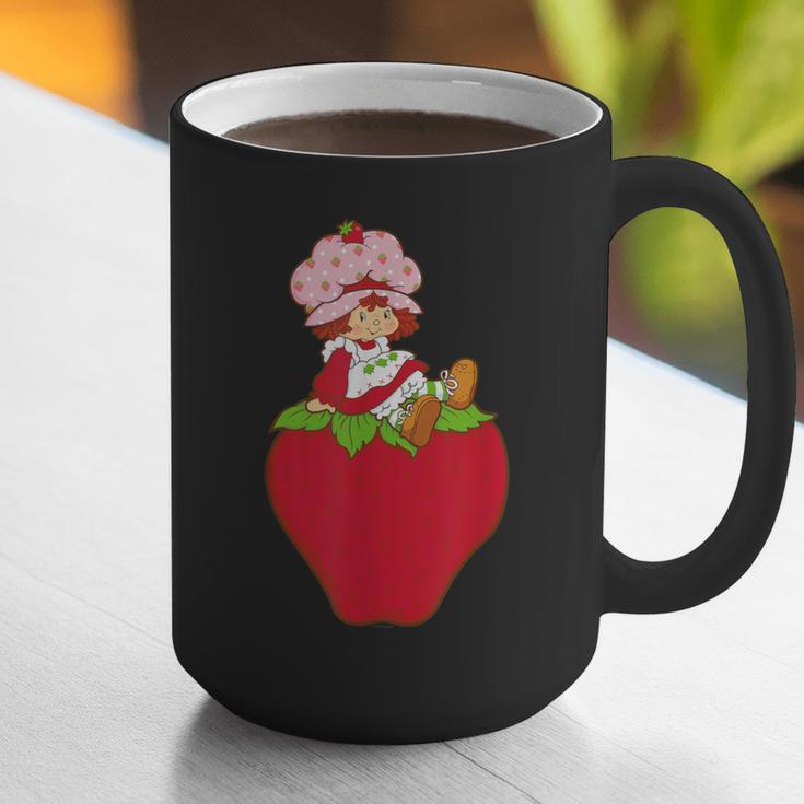 Strawberry Shortcake Sitting On Strawberry Retro Nostalgia Graphic Print Coffee Mug