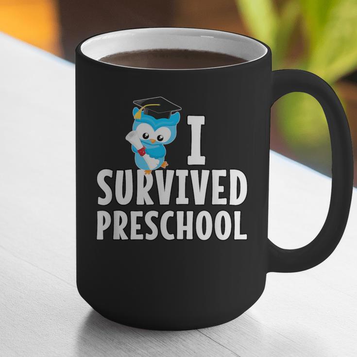 I Survived PreSchool Graduation Kids Owl Grad Shirt Graphic Print Coffee Mug