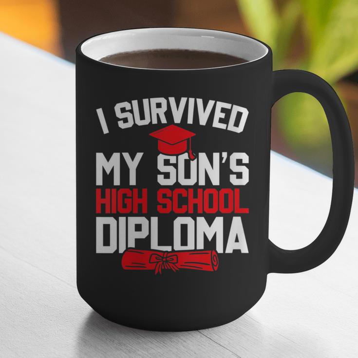 I Survived My Son's High School Diploma Graduation Graphic Print Coffee Mug