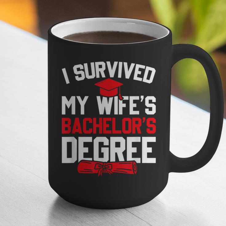 I Survived My Wife's Bachelor's Degree Graduation Graphic Print Coffee Mug