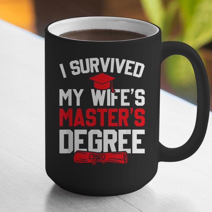 I Survived My Wife's Master's Degree Graduation Graphic Print Coffee Mug