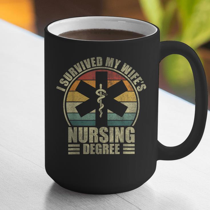 I Survived My Wife's Nursing Degree Nursing Graduation Graphic Print Coffee Mug