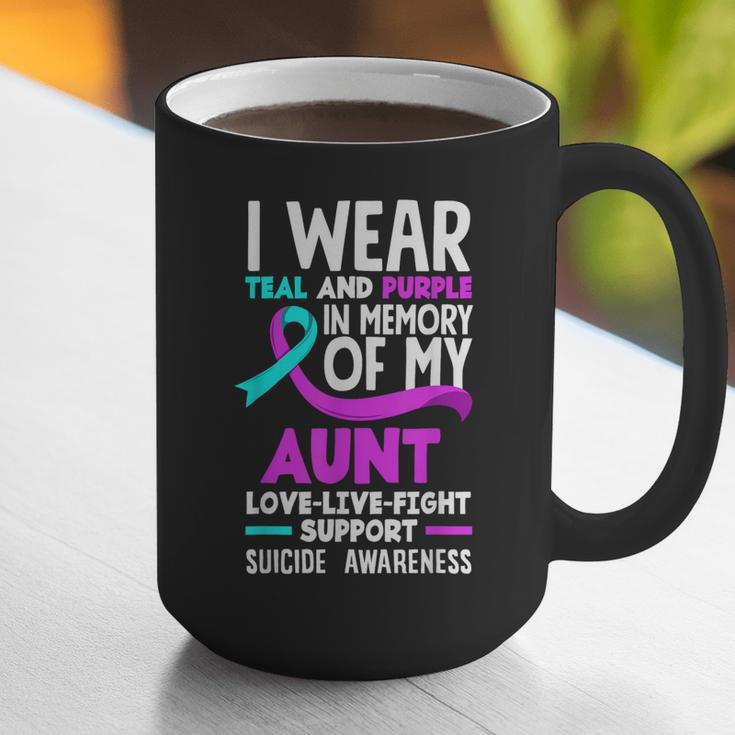 Teal & Purple In Memory Of My Aunt Suicide Prevention Graphic Print Coffee Mug