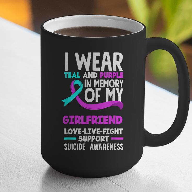 Teal & Purple In Memory Of My Girlfriend Suicide Prevention Graphic Print Coffee Mug Teal & Purple In Memory Of My Girlfriend Suicide Prevention Graphic Print Coffee Mug