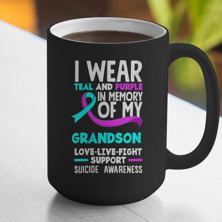 Teal & Purple In Memory Of My Grandson Suicide Prevention Graphic Print Coffee Mug