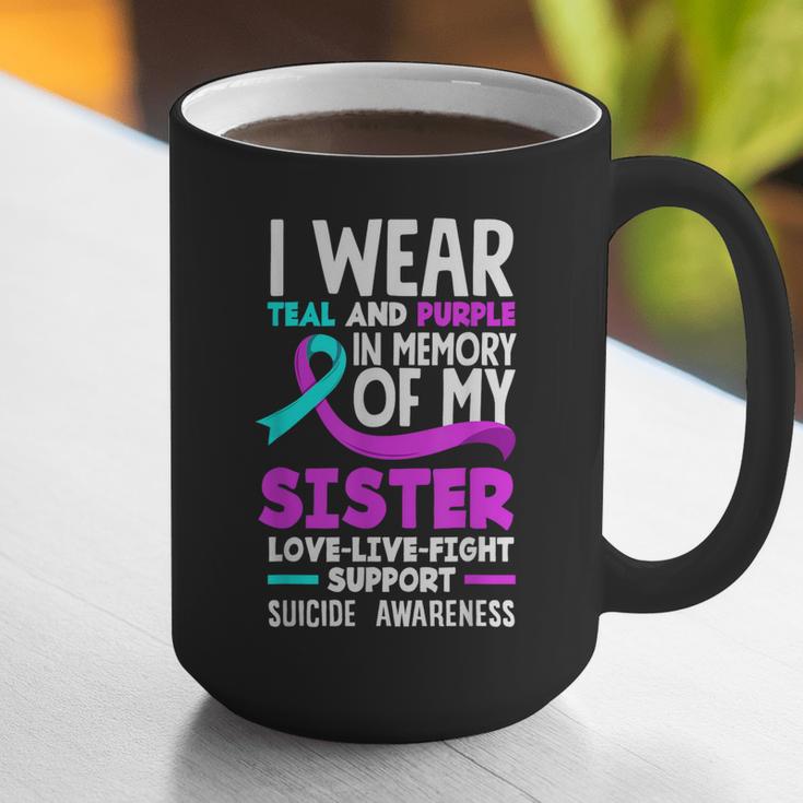 Teal & Purple In Memory Of My Sister Suicide Prevention Graphic Print Coffee Mug