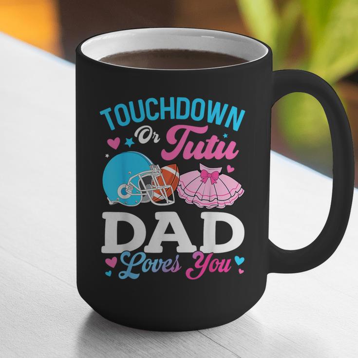 Touchdown Or Tutu Dad Loves You Gender Reveal Family Graphic Print Coffee Mug