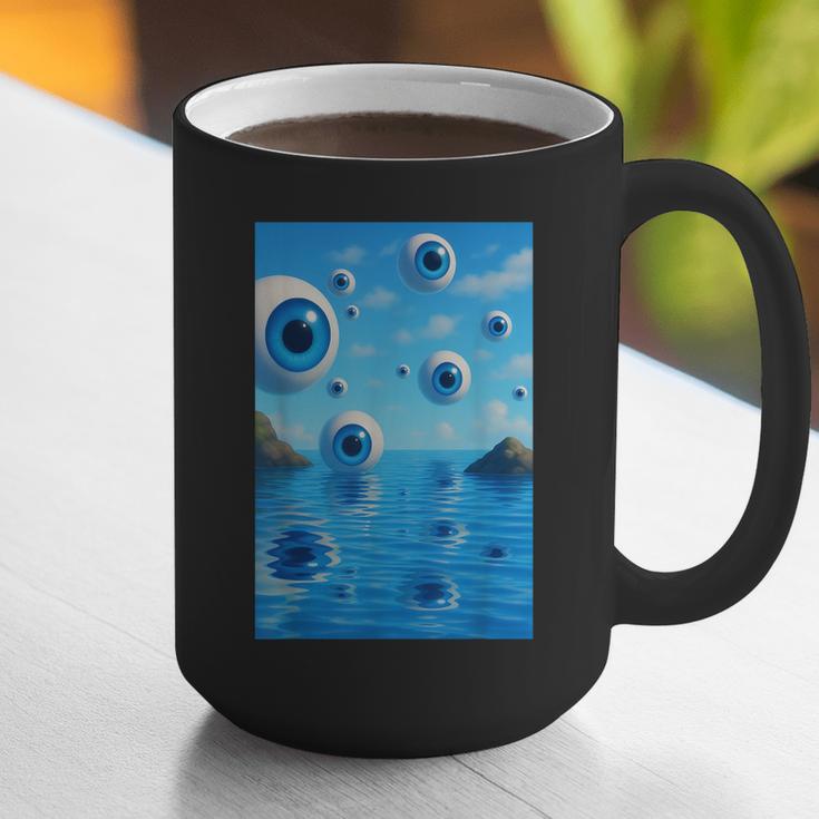 Trippy Weirdcore Frutiger Aero Surreal Eyeballs Y2K Graphic Print Coffee Mug