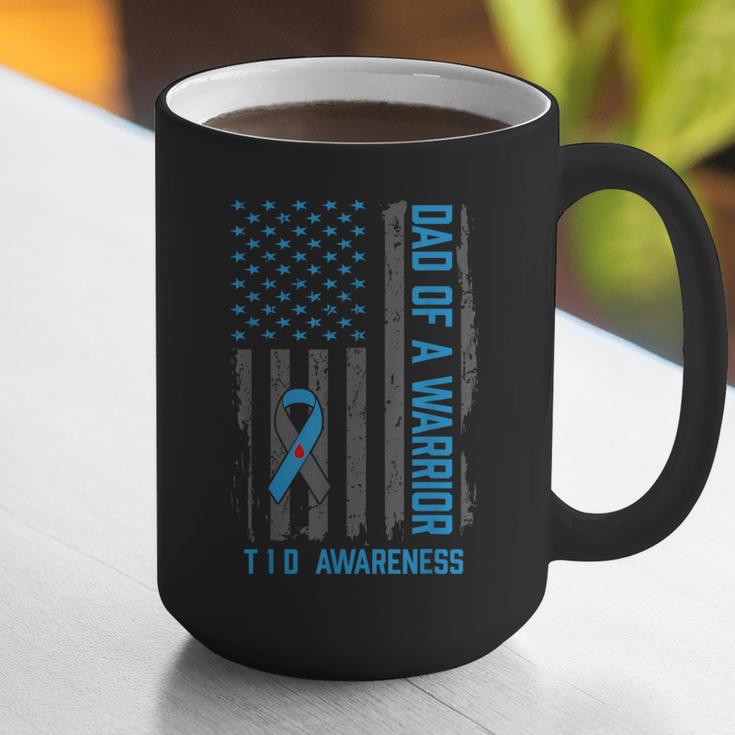 Type 1 Diabetes Awareness T1D Dad Of Warrior Type 1 Diabetic Graphic Print Coffee Mug Type 1 Diabetes Awareness T1D Dad Of Warrior Type 1 Diabetic Graphic Print Coffee Mug