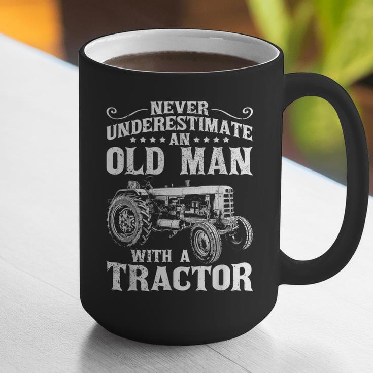 Never Underestimate An Old Man Tractor Farmer Dad Graphic Print Coffee Mug