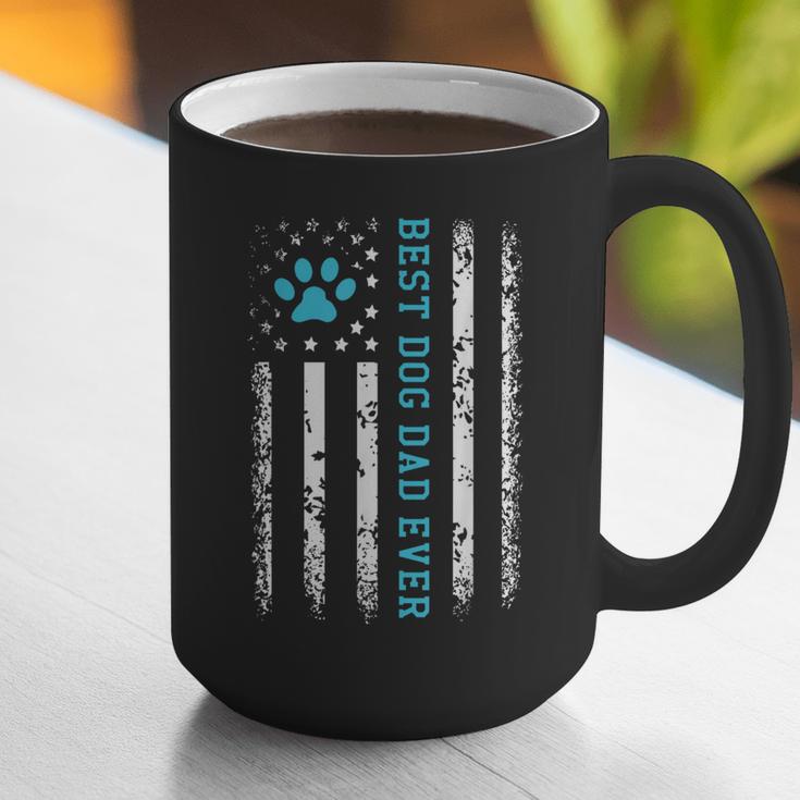 USA Flag Best Dog Dad Ever American Puppy Lover Paw Graphic Print Coffee Mug