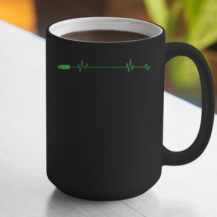 USB Stick Heartbeat Line Memory Module Graphic Print Coffee Mug USB Stick Heartbeat Line Memory Module Graphic Print Coffee Mug