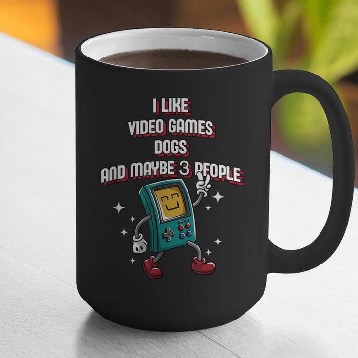 I Like Video Games Dogs And Maybe 3 People Gamer Introvert Graphic Print Coffee Mug I Like Video Games Dogs And Maybe 3 People Gamer Introvert Graphic Print Coffee Mug