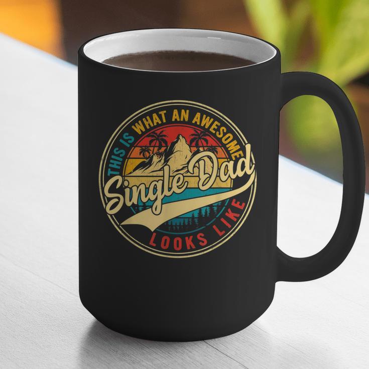 Vintage Awesome Single Dad Retro Fathers Day For Dad Grandpa Graphic Print Coffee Mug