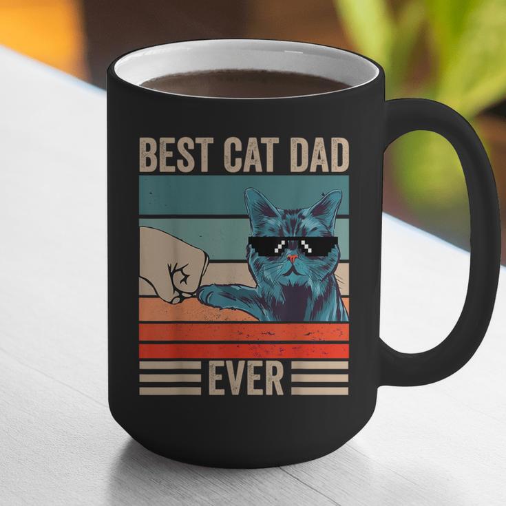 Vintage Best Cat Dad Ever Bump Fist Father's Day Cat Daddy Graphic Print Coffee Mug