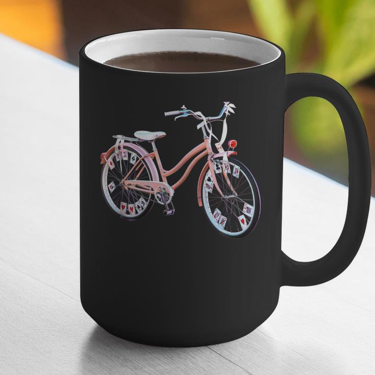 Vintage Bicycle With Playing Cards Nostalgia Graphic Print Coffee Mug