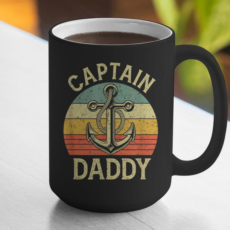 Vintage Captain Daddy Boat Pontoon Dad Fishing Sailor Anchor Graphic Print Coffee Mug