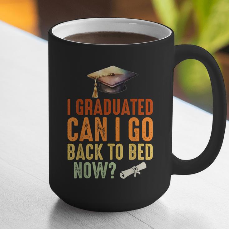 Vintage I Graduated Can I Go Back To Bed Now Graduation Graphic Print Coffee Mug