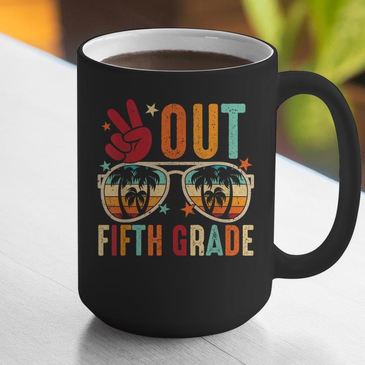 Vintage Peace Out 5th Grade Graduation Last Day Of School Graphic Print Coffee Mug