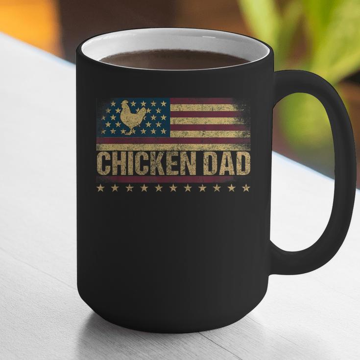 Vintage USA Flag Chicken Dad Stars Graphic Print Coffee Mug