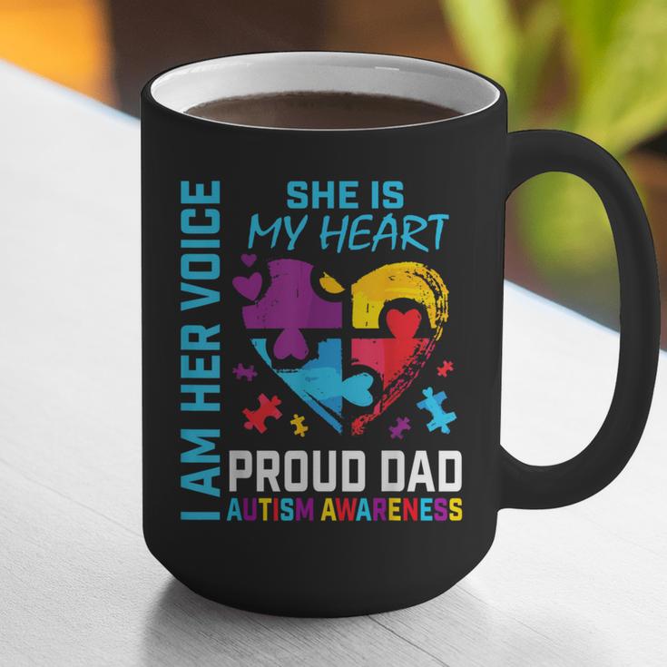 I Am Her Voice She Is My Heart Autism Awareness Daughter Dad Graphic Print Coffee Mug