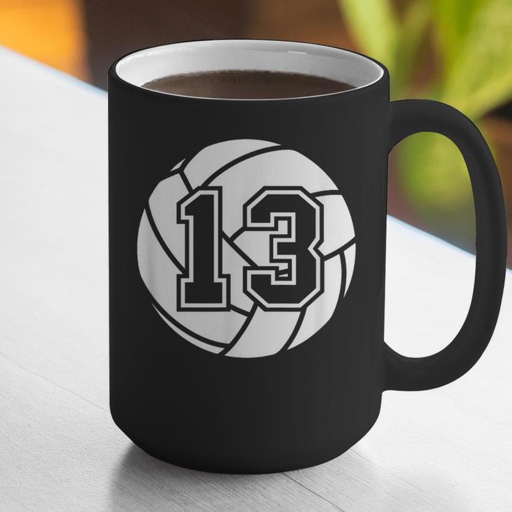 Volleyball Player 13 Volleyball Mom Dad Jersey Number 13 Graphic Print Coffee Mug