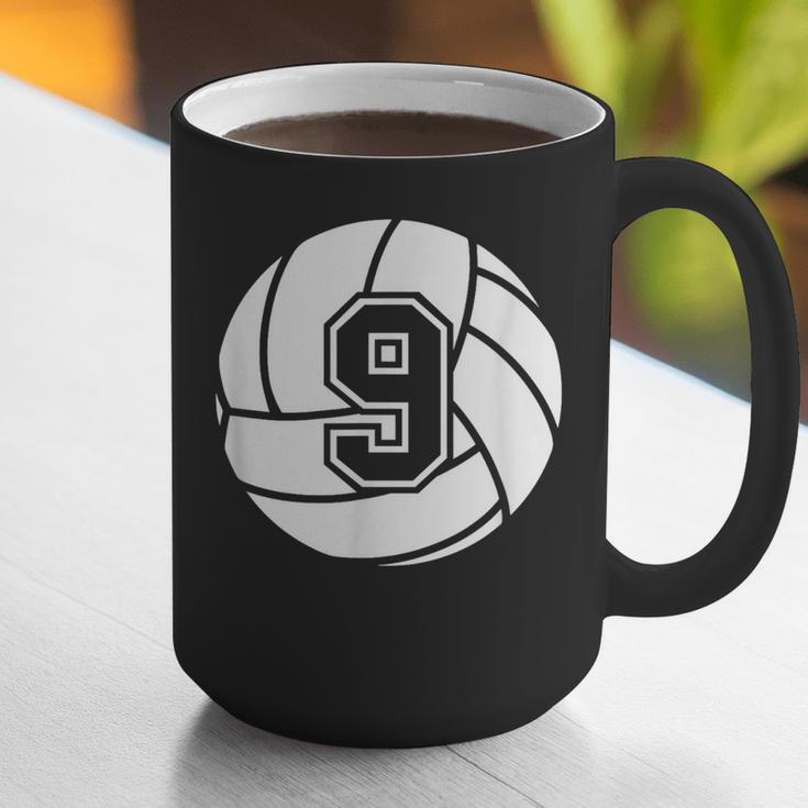 Volleyball Player 9 Volleyball Mom Dad Jersey Number 9 Graphic Print Coffee Mug
