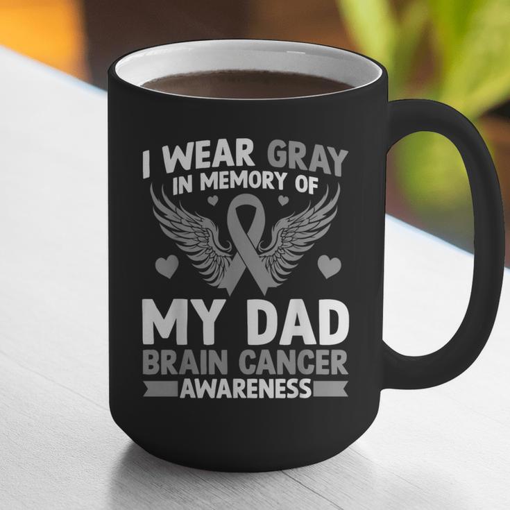 I Wear Gray In Memory Of My Dad Brain Cancer Awareness Graphic Print Coffee Mug