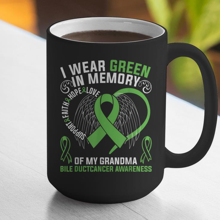 I Wear Green In Memory Of My Grandma Bile Duct Cancer Aware Graphic Print Coffee Mug