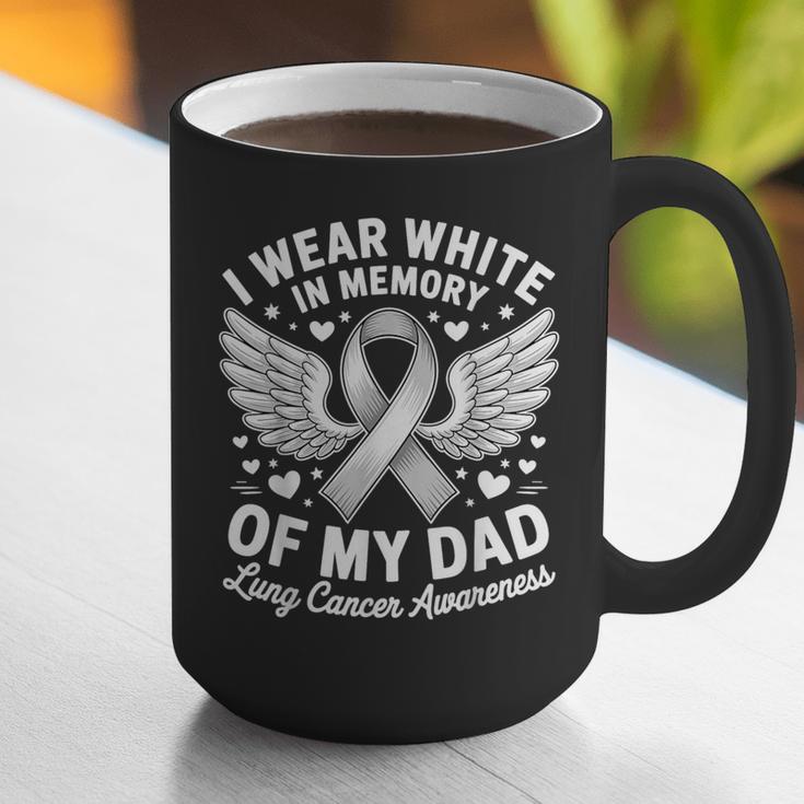 I Wear In Memory Of My Dad Lung Cancer Awareness Graphic Print Coffee Mug