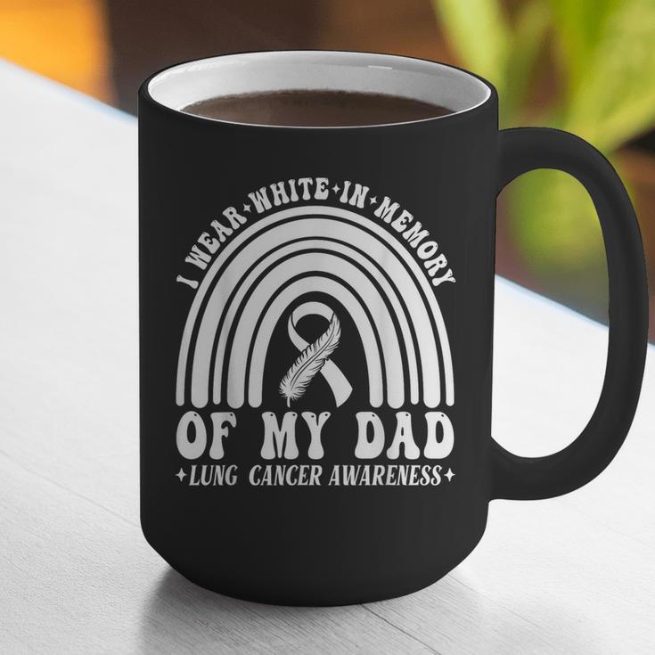 I Wear In Memory Of Dad Lung Cancer Awareness Ribbon Graphic Print Coffee Mug