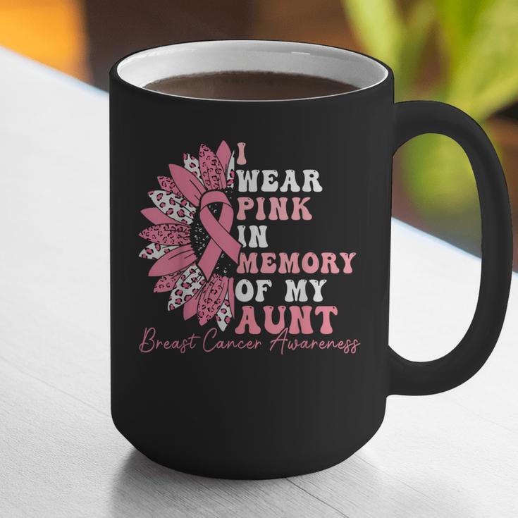 I Wear Pink In Memory Of My Aunt Breast Cancer Pink Ribbon Graphic Print Coffee Mug I Wear Pink In Memory Of My Aunt Breast Cancer Pink Ribbon Graphic Print Coffee Mug