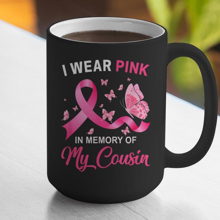 I Wear Pink In Memory Of My Cousin Breast Cancer Awareness Graphic Print Coffee Mug