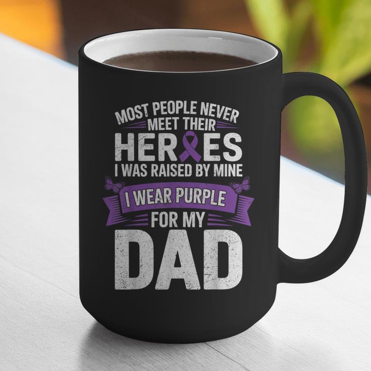 I Wear Purple For My Dad Pancreatic Cancer Support Graphic Print Coffee Mug