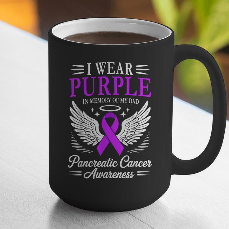 I Wear Purple In Memory Of My Dad Pancreatic Cancer Graphic Print Coffee Mug