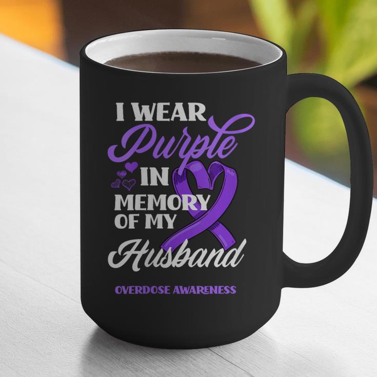 I Wear Purple In Memory Of My Husband Overdose Awareness Graphic Print Coffee Mug I Wear Purple In Memory Of My Husband Overdose Awareness Graphic Print Coffee Mug