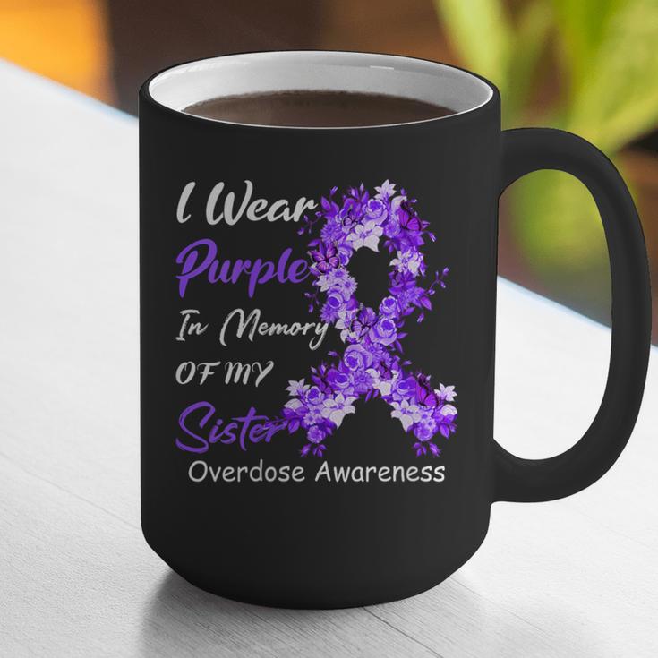 I Wear Purple In Memory Of My Sister Overdose Awareness Graphic Print Coffee Mug