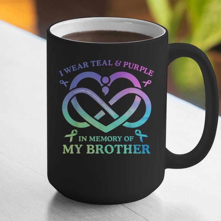 I Wear Teal & Purple Memory Of My Brother Suicide Prevention Graphic Print Coffee Mug