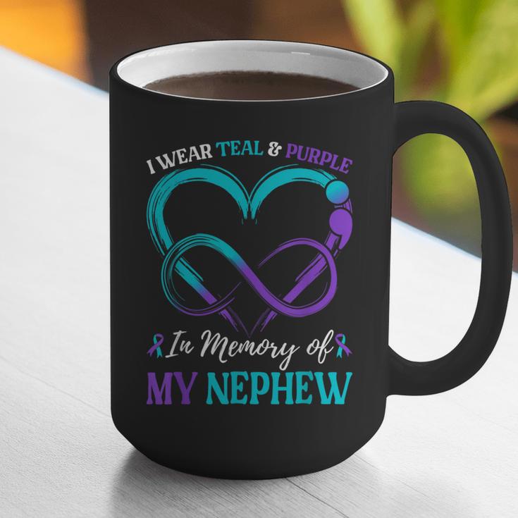 I Wear Teal & Purple In Memory Of My Nephew Graphic Print Coffee Mug I Wear Teal & Purple In Memory Of My Nephew Graphic Print Coffee Mug