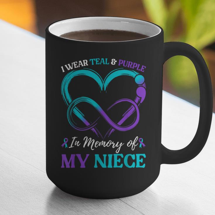 I Wear Teal & Purple In Memory Of My Niece Graphic Print Coffee Mug I Wear Teal & Purple In Memory Of My Niece Graphic Print Coffee Mug