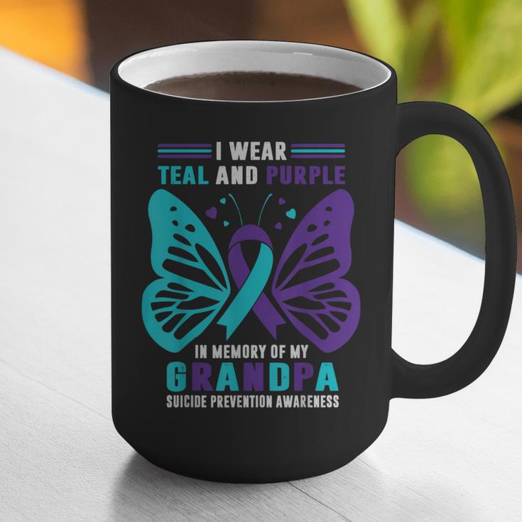 I Wear Teal And Purple In Memory Of My Grandpa Graphic Print Coffee Mug I Wear Teal And Purple In Memory Of My Grandpa Graphic Print Coffee Mug