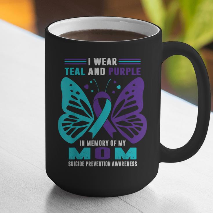 I Wear Teal And Purple In Memory Of My Mom Graphic Print Coffee Mug I Wear Teal And Purple In Memory Of My Mom Graphic Print Coffee Mug