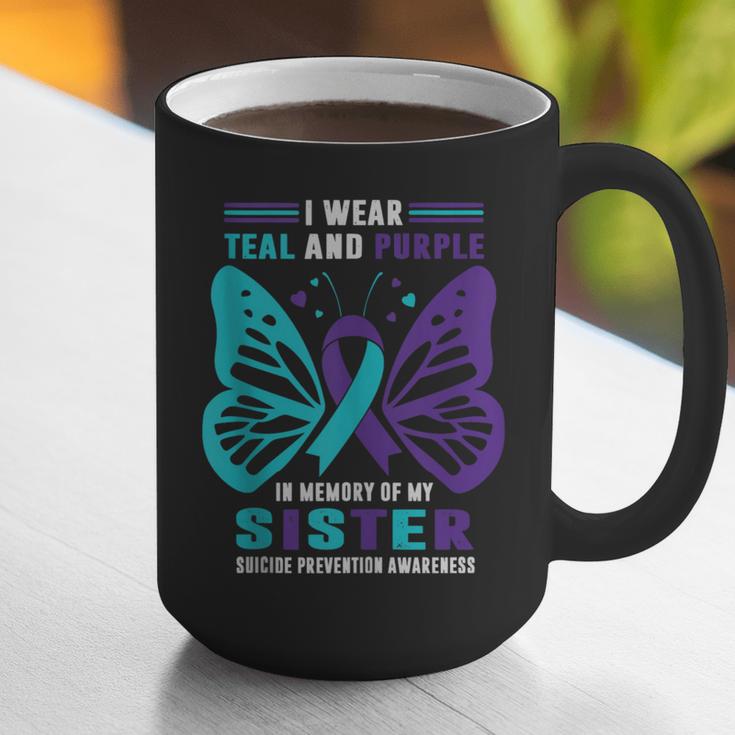 I Wear Teal And Purple In Memory Of My Sister Graphic Print Coffee Mug I Wear Teal And Purple In Memory Of My Sister Graphic Print Coffee Mug
