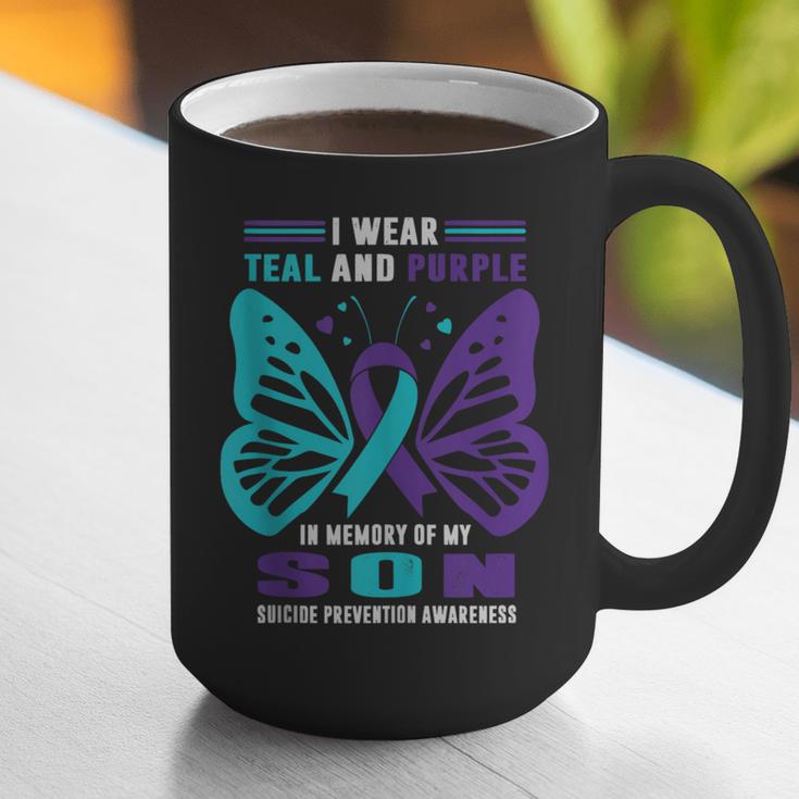 I Wear Teal And Purple In Memory Of My Son Graphic Print Coffee Mug I Wear Teal And Purple In Memory Of My Son Graphic Print Coffee Mug