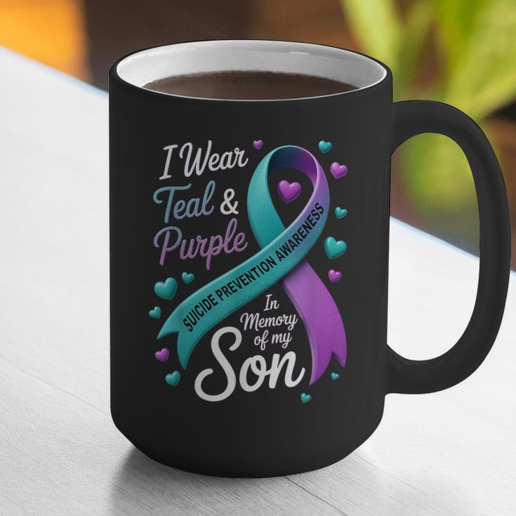 I Wear Teal And Purple In Memory My Son Suicide Prevention Graphic Print Coffee Mug